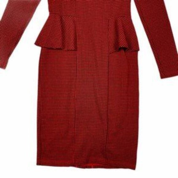 Reg Gingham Peplum Dress Size Small - Picture 3 of 6